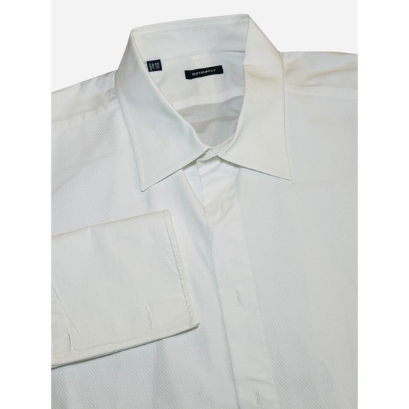 Suitsupply Other - SUITSUPPLY White Tuxedo Shirt Men's 46/18 Long Sleeve Cotton French Cuffs